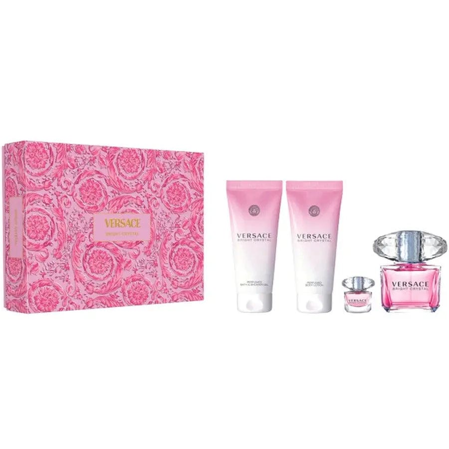 Bright Crystal By Versace For Women 3.4 oz (4pc Gift Set)