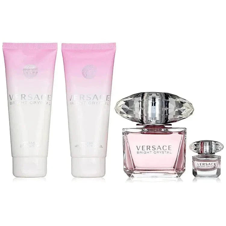 Bright Crystal By Versace For Women 3.4 oz (4pc Gift Set)